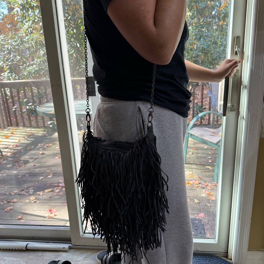 Steve Madden fringed black bag - Picture 7 of 10